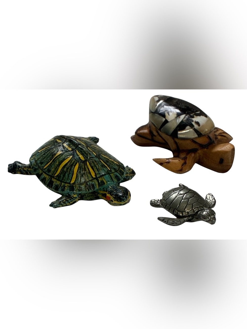 SEA TURTLE ORNAMENT BUNDLE VINTAGE PEWTER CUBA SOUVENIR